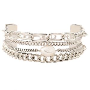 Victoria Emerson Theadora Silver Multi-Chain Bracelet